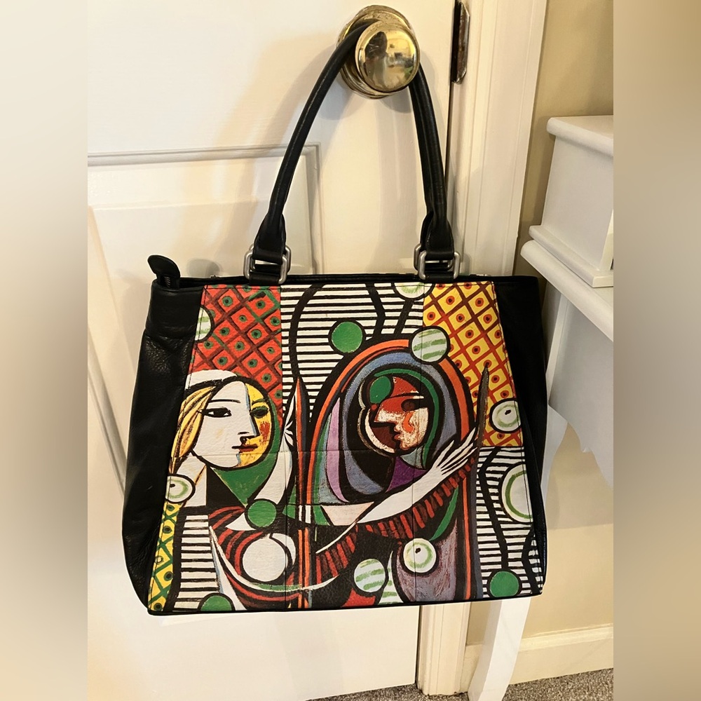Pablo Picasso Icon leather handbag tote Girl in Mirror